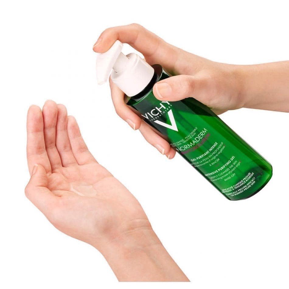 Gel rửa mặt cho da dầu mụn làm sạch sâu, giảm nhờn Vichy Normaderm Phytosolution Intensive Purifying Gel 200ml/400ml