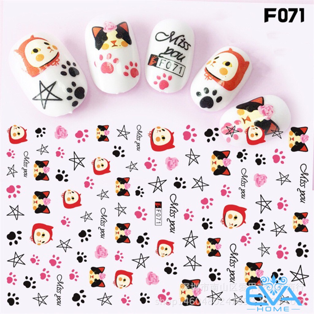 Miếng Dán Móng Tay 3D Nail Sticker Hoạt Hình  F071