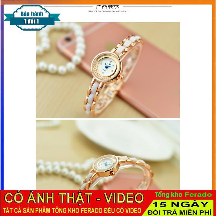[ xả kho ] Đồng hồ nữ Jw 70255 dây đá sứ mặt tròn viên đá chạy