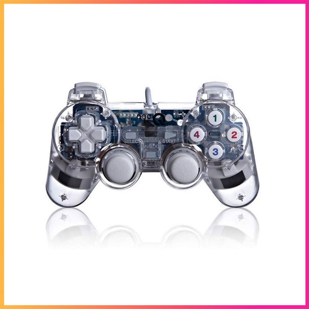 Tay Cầm Chơi Game PC Cổng USB Có Đèn Led Rung Trong Suốt Senze SZ EW-702