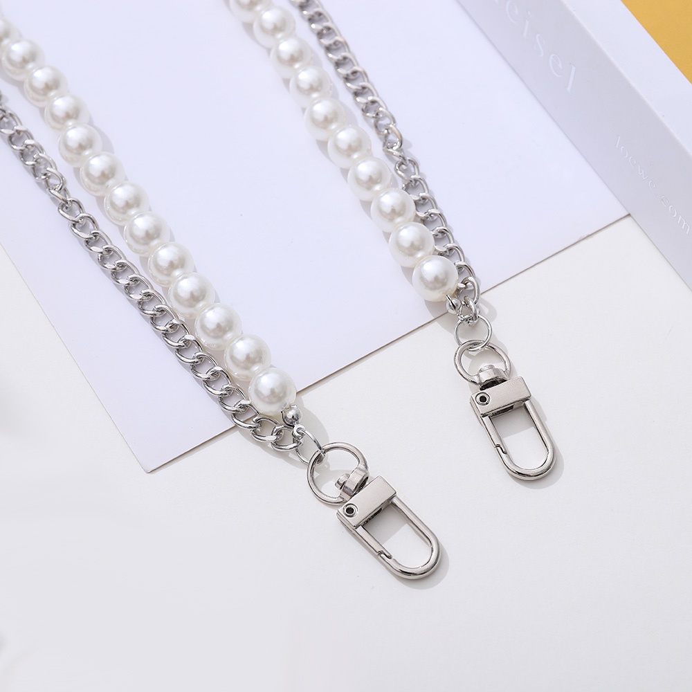 Thắt lưng hai lớp đính ngọc trai nhân tạo phong cách hip hop thời trang cho nam và nữ