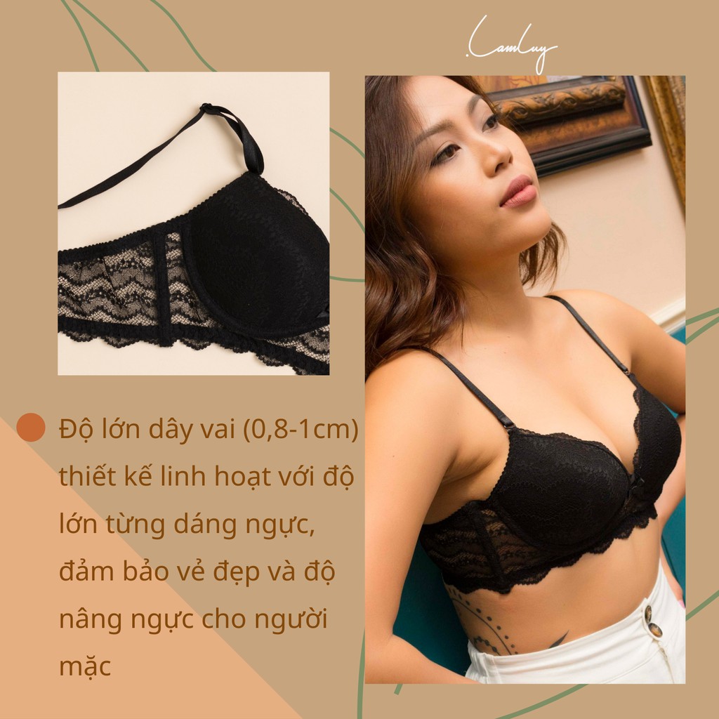 Áo ngực không gọng Lamluy Bra Lamluy Ren Đen nâng ngực tốt | BigBuy360 - bigbuy360.vn