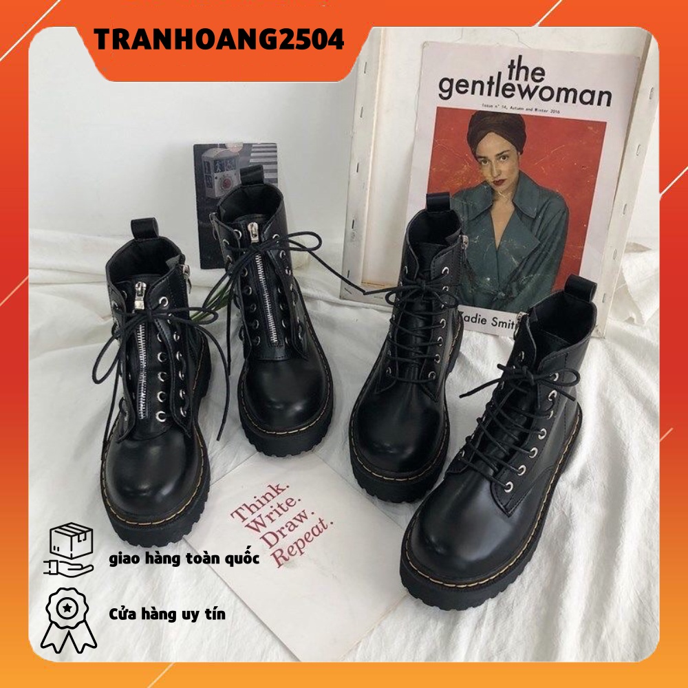 Giày BOOTS KHOÁ KÉO CAO CỔ ĐI HAI KIỂU ulzzang kèm ảnh thật hình cuối