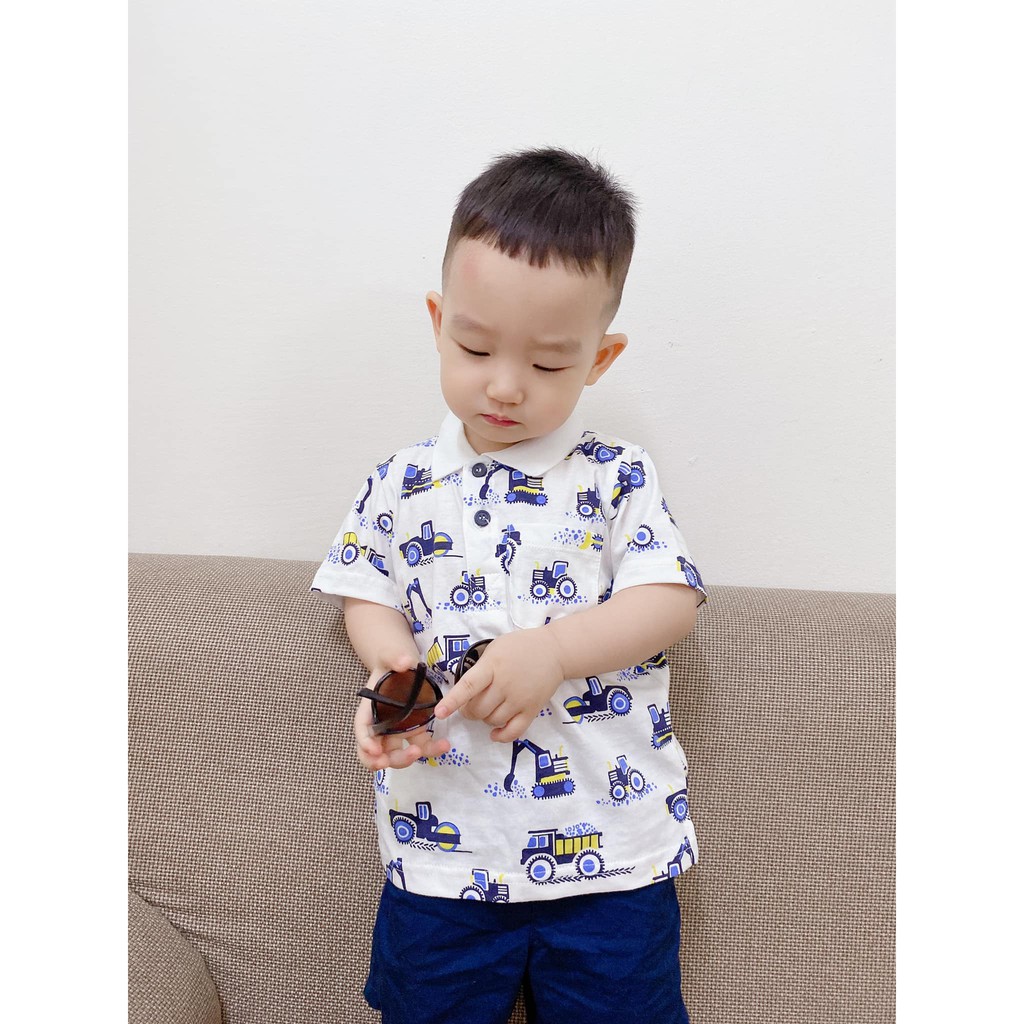 [MEJUNHOUSE] Áo POLO họa tiết sành điệu cho bé - Chính hãng Little Maven