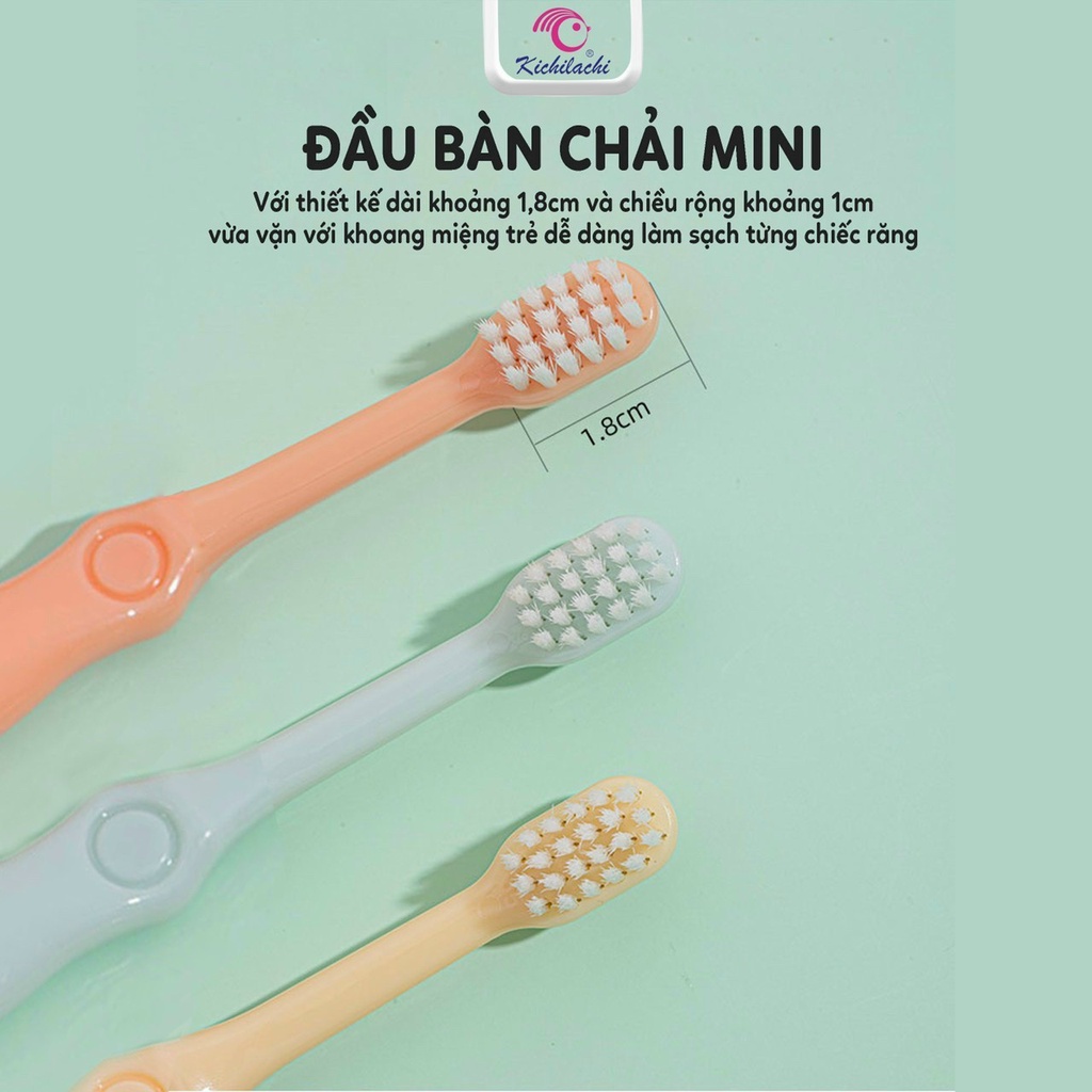 Set 3 Chiếc Bàn chải đánh răng Kichi mềm mại cho bé 3-7 tuổi