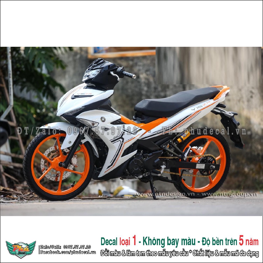 Tem rời Exciter 150 Trắng Cam chỉ (2)