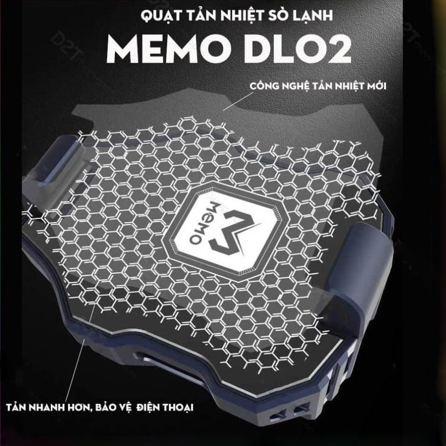 Quạt tản nhiệt gaming sò lạnh siêu mát Memo DL02 cho điện thoại có nút bật tặng kèm dây sạc Type c Lightning -TSM