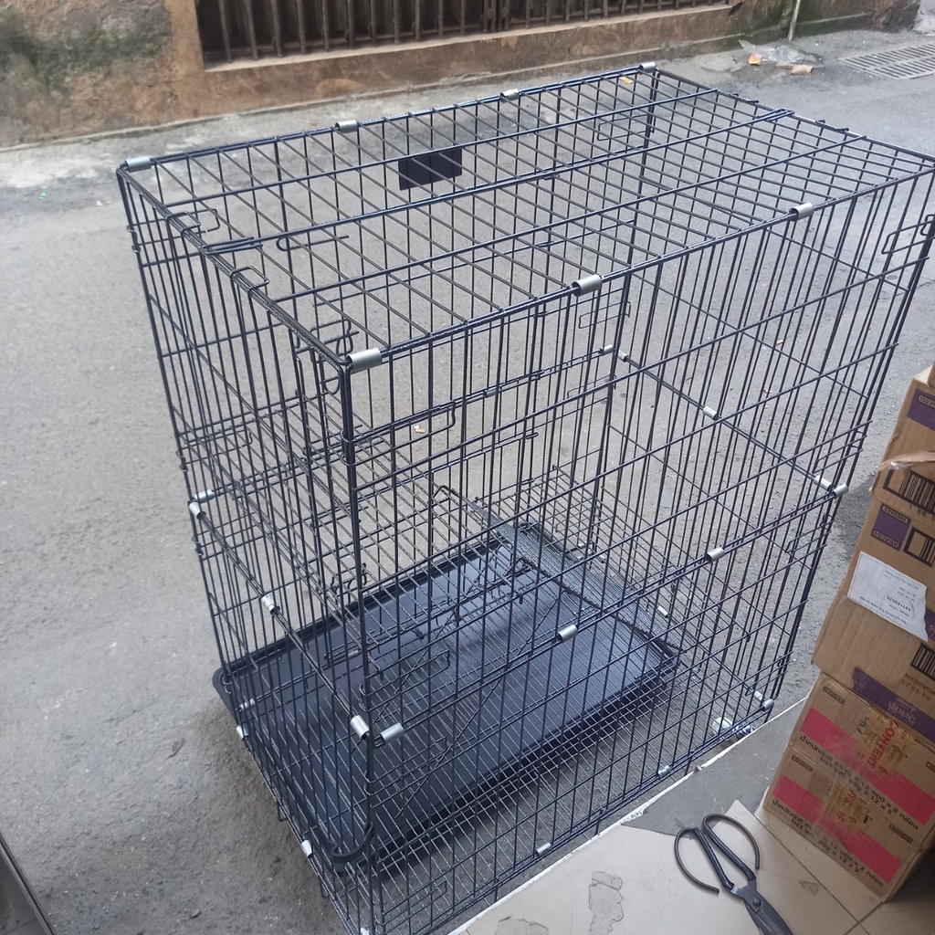 Lồng mèo 2 tầng 40cmx75cmx 120cm, lồng vân đá cao cấp tặng khay vệ sinh