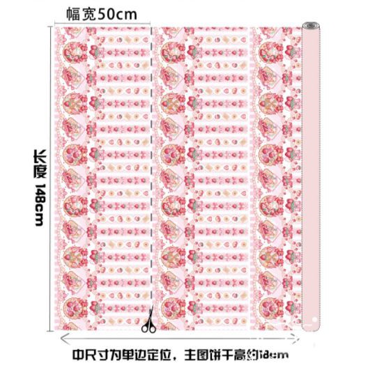 Vải may váy Lolita, váy cho doll, họa tiết candy -dâu tây -cherry ngọt ngào bán theo khoang