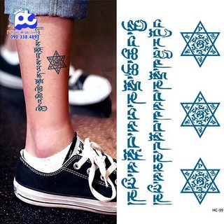 Hình Xăm Dán Tattoo 3 Ngôi Sao Chữ