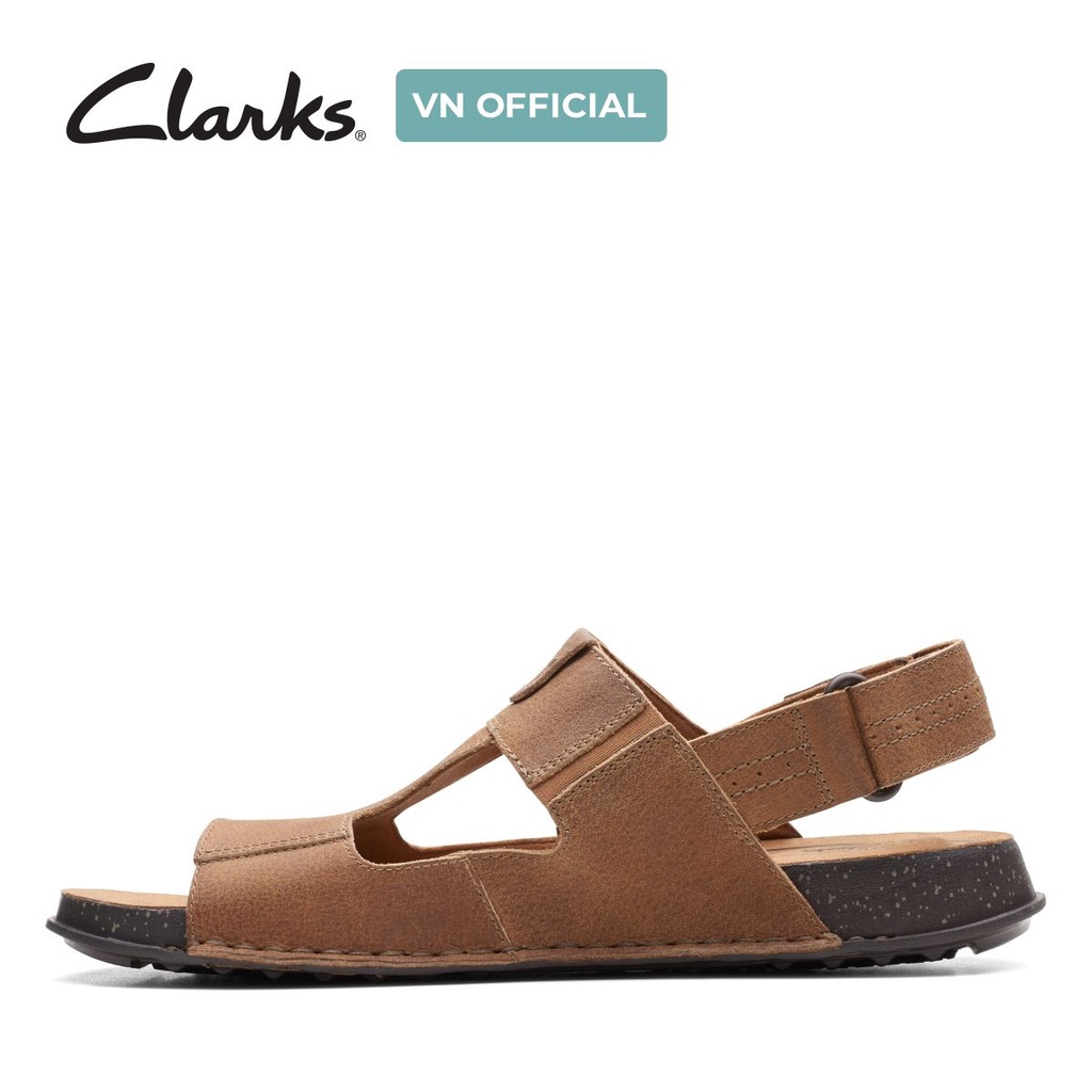 Dép Sandals Da Nam CLARKS Crestview Bay màu nâu