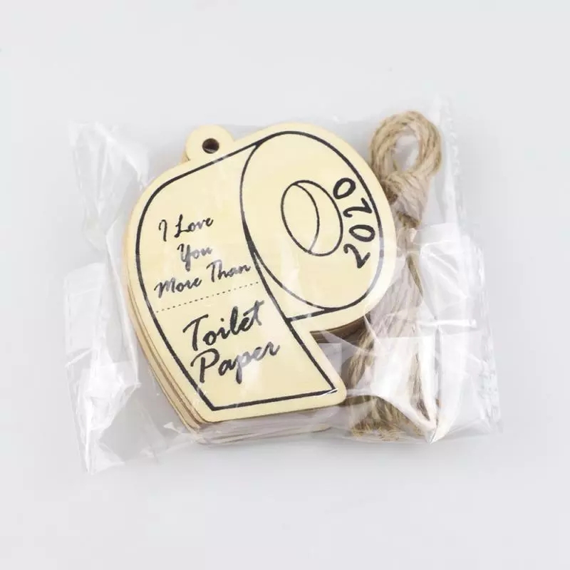 10PC/pack DIY Wooden 2020 Christmas Commemorative Toilet Paper Pendant /Personalized Home Small Pendant Decor