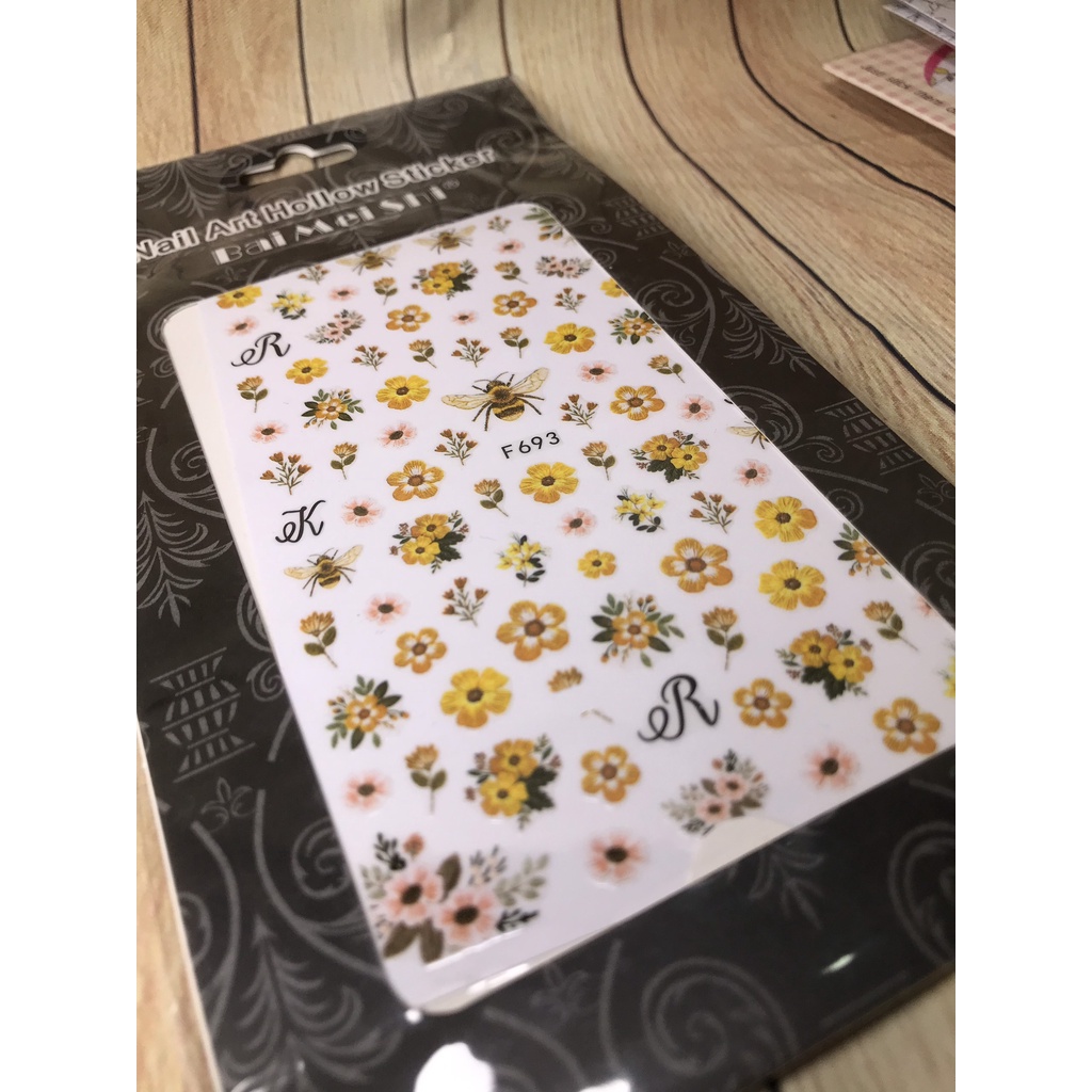 Hình dán móng tay Ong Hoa F693