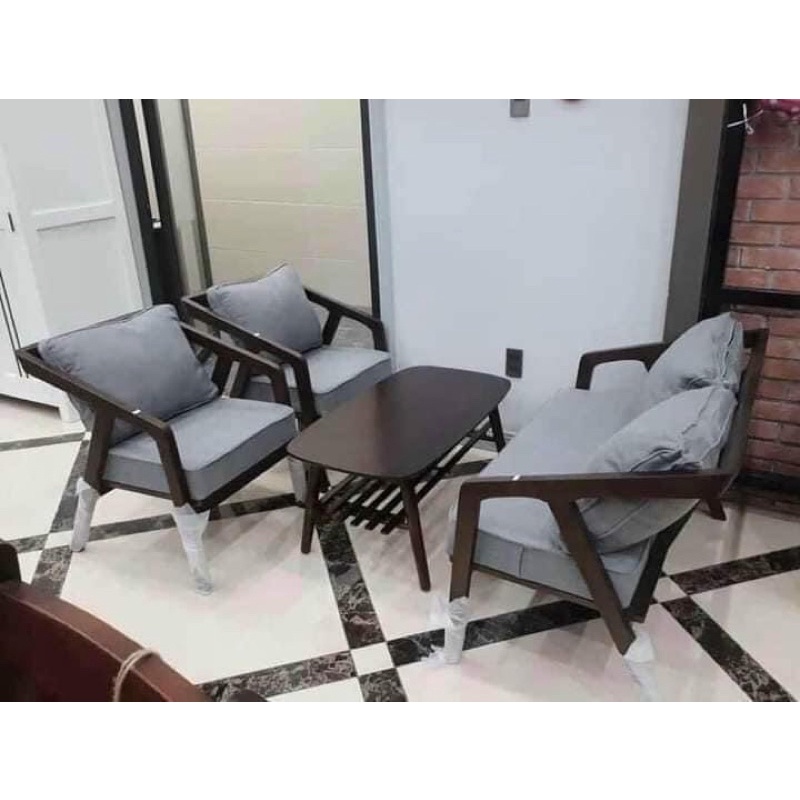 Bộ bàn ghế sofa cafe chân bàn cao 55cm,bàn 60x60