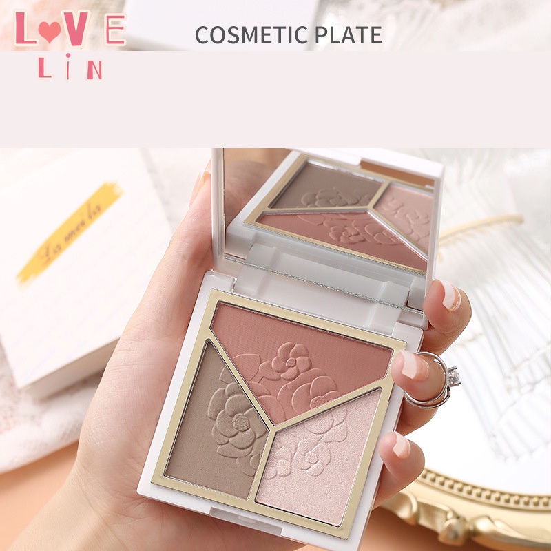 [Hàng mới về] Bảng phấn trang điểm mắt / mũi / má hồng có độ bóng cao ba màu sắc đẹp mắt Lameila | BigBuy360 - bigbuy360.vn