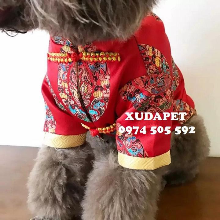ÁO TẾT GẤM LỤA ĐỎ PHONG CÁCH TRUNG HOA XUDAPET – AGT7701