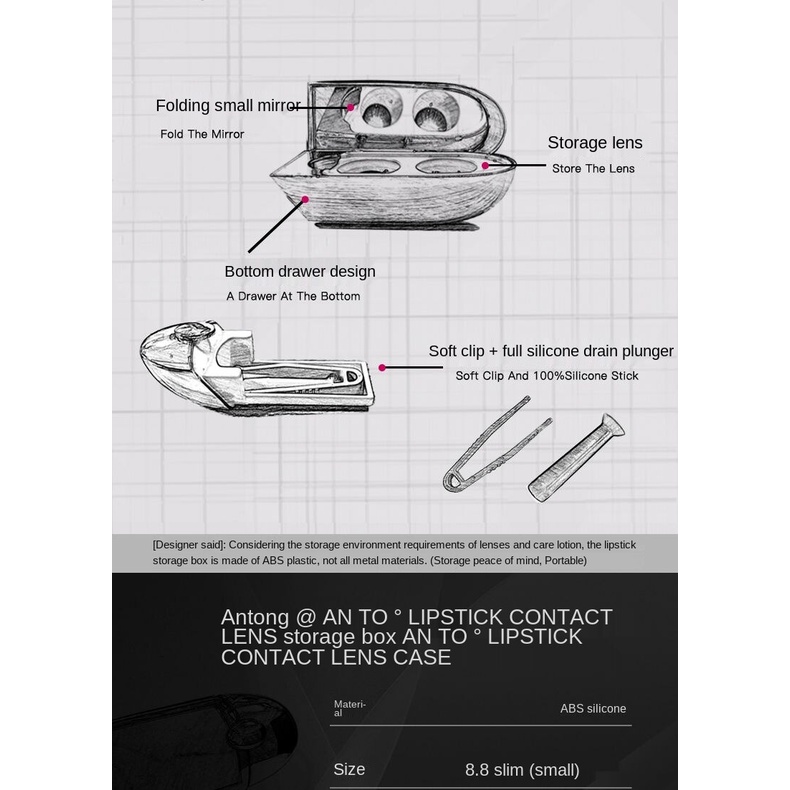 Hộp đựng kính áp tròng thiết kế đơn giản dễ thương di động tiện dụng cho nữ