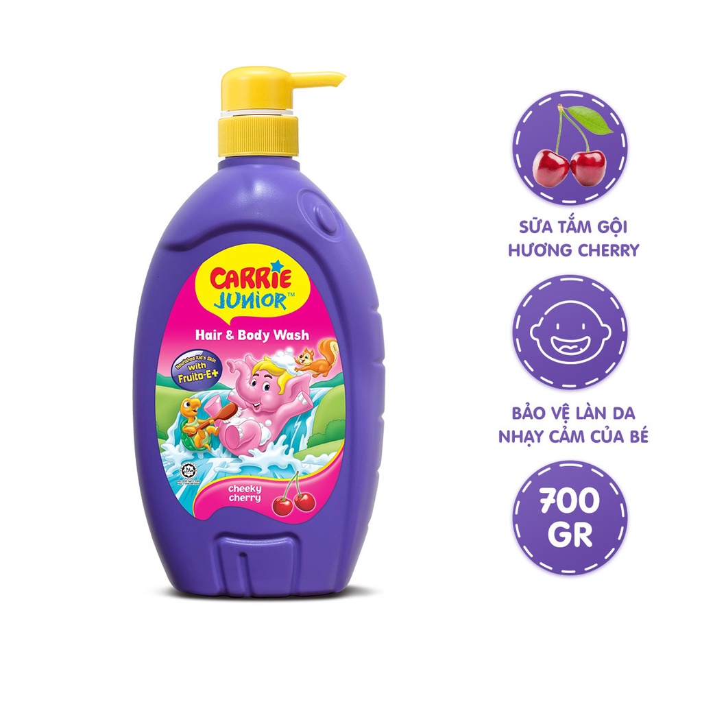 Sữa Tắm Gội Toàn Thân Carrie Junior Cheeky Cherry 700g