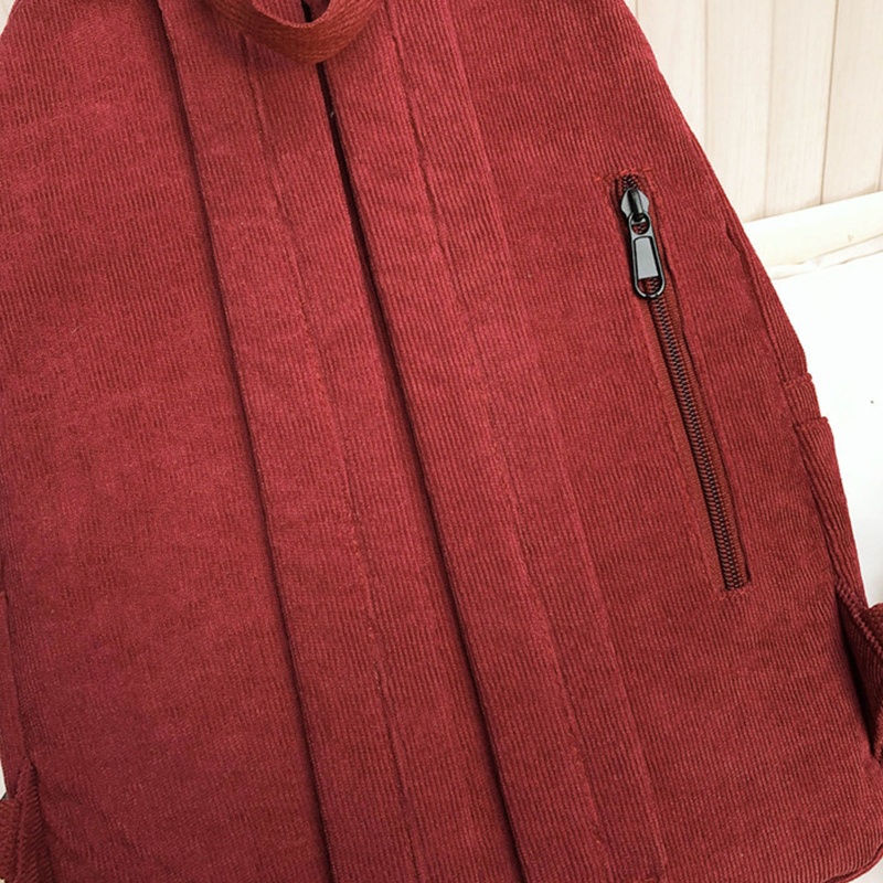 Ba Lô Đi Học / Du Lịch Chất Liệu Nhung Kẻ Thời Trang Cho Nữ