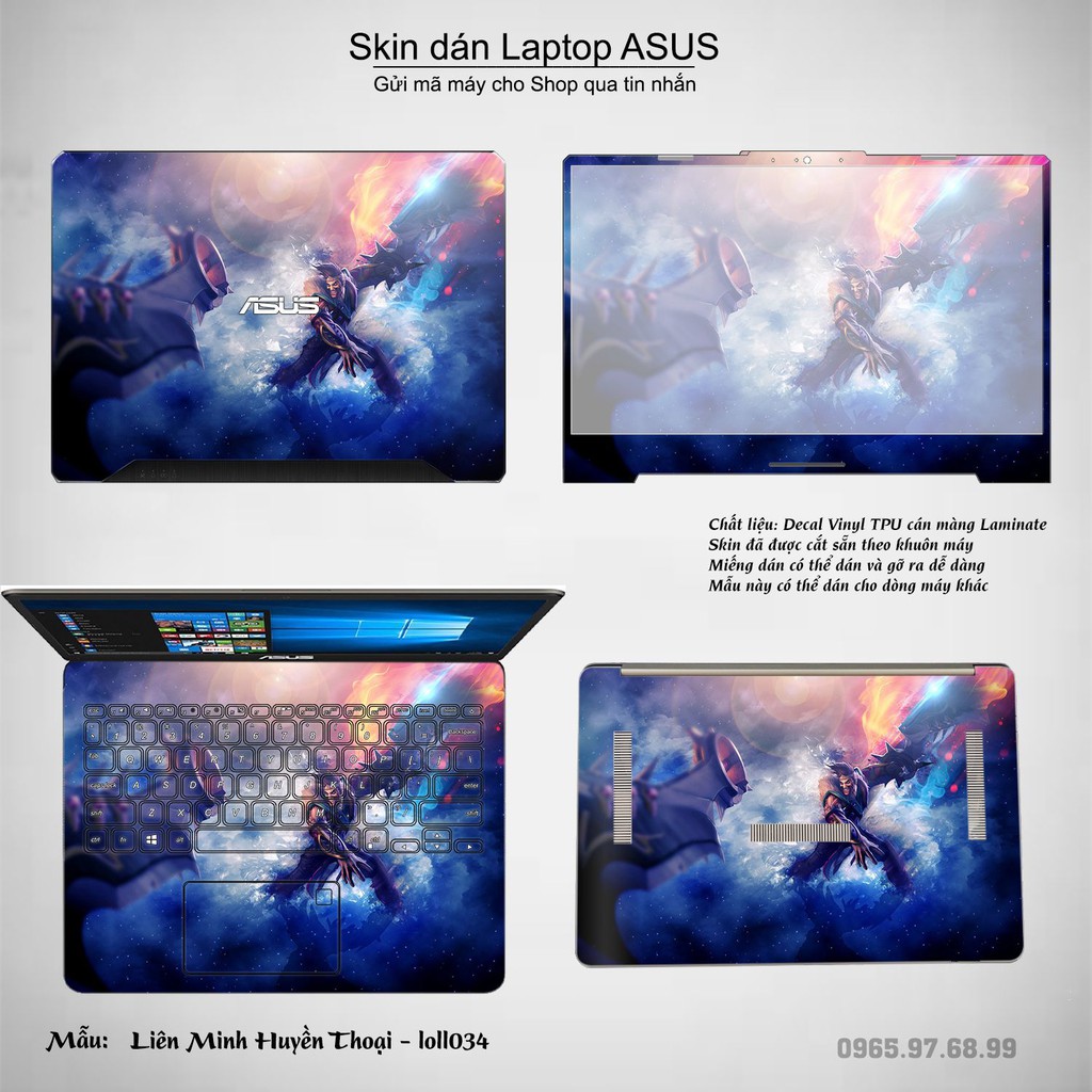 Skin dán Laptop Asus in hình Liên Minh Huyền Thoại nhiều mẫu 4 (inbox mã máy cho Shop)