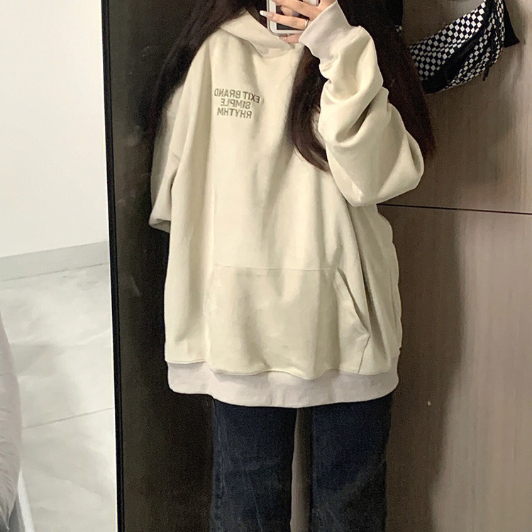 Áo hoodie Perty có mũ trùm đầu họa tiết chữ dáng rộng phong cách mùa thu Hàn Quốc thời trang dành cho nữ