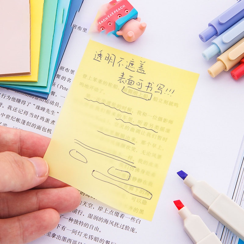 Set 50 tờ giấy ghi chú trong suốt đáng yêu