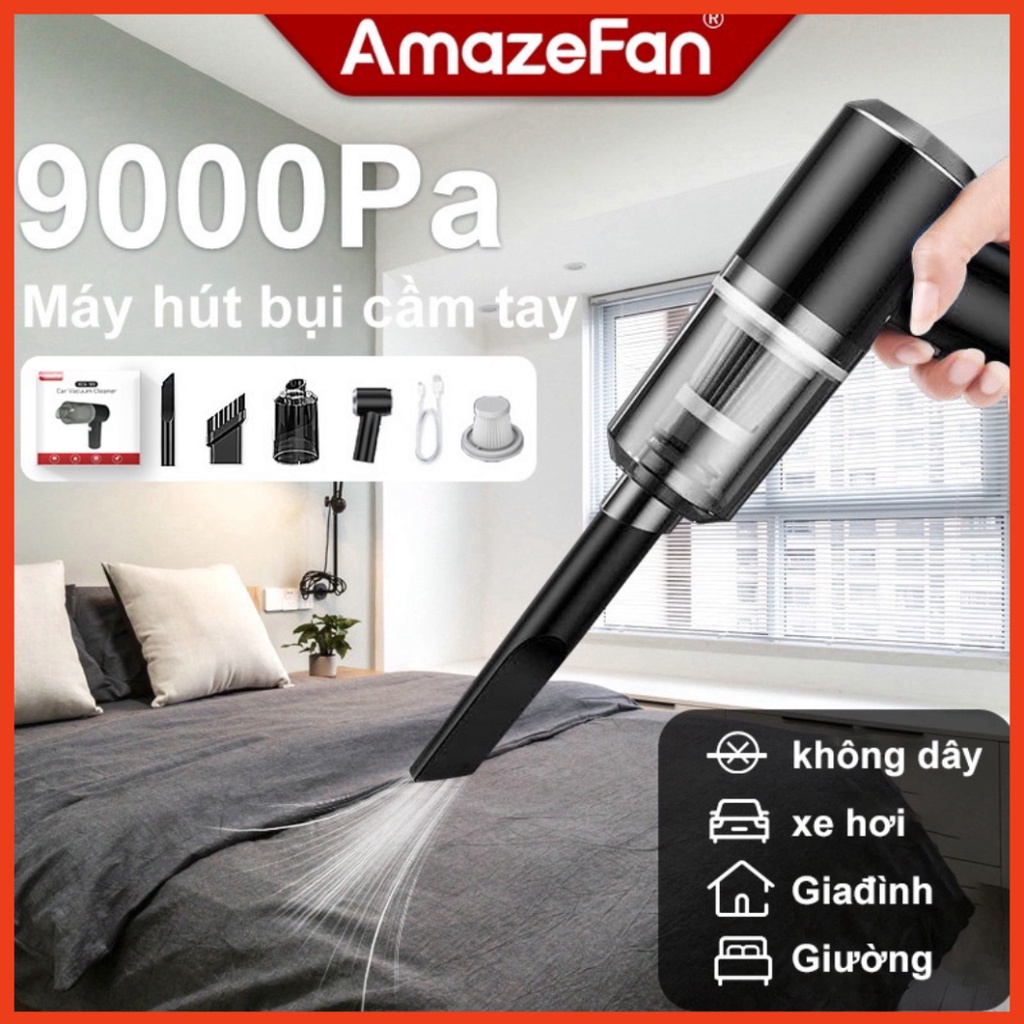Máy hút bụi ô tô không dây có thể sạc lại máy - máy hút bụi mini cầm tay cho gia đình công suất cao 9000Pa