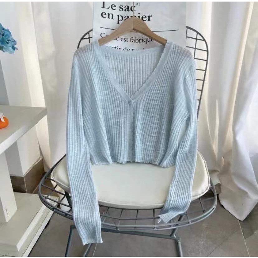 Áo khoác cardigan dệt kim mỏng phong cách cá tính thanh lịch cho nữ