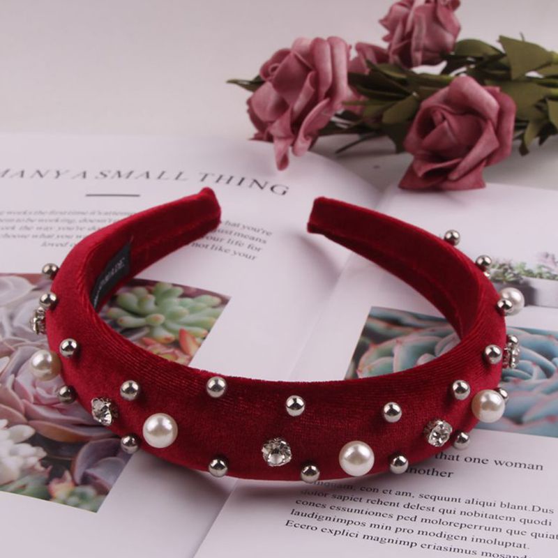 Băng Đô Đính Đá Và Ngọc Trai Nhân Tạo Thời Trang Dành Cho Nữ