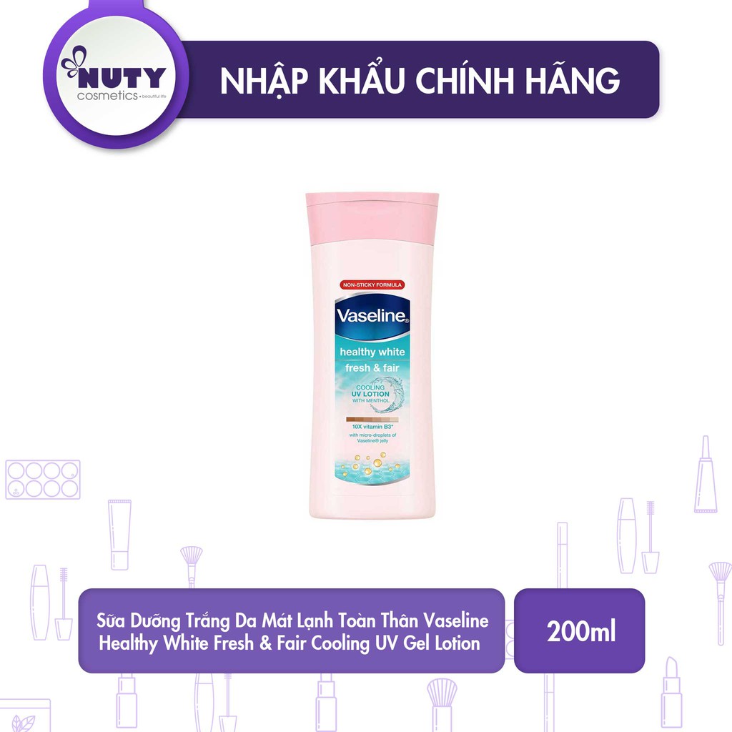 Sữa Dưỡng Trắng Da Mát Lạnh Toàn Thân Vaseline Healthy White Fresh &amp; Fair Cooling UV Gel Lotion