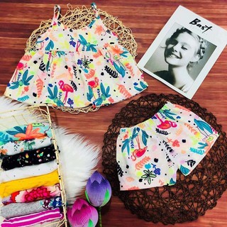 Bộ bé gái 2 dây cotton siêu mát xhn656