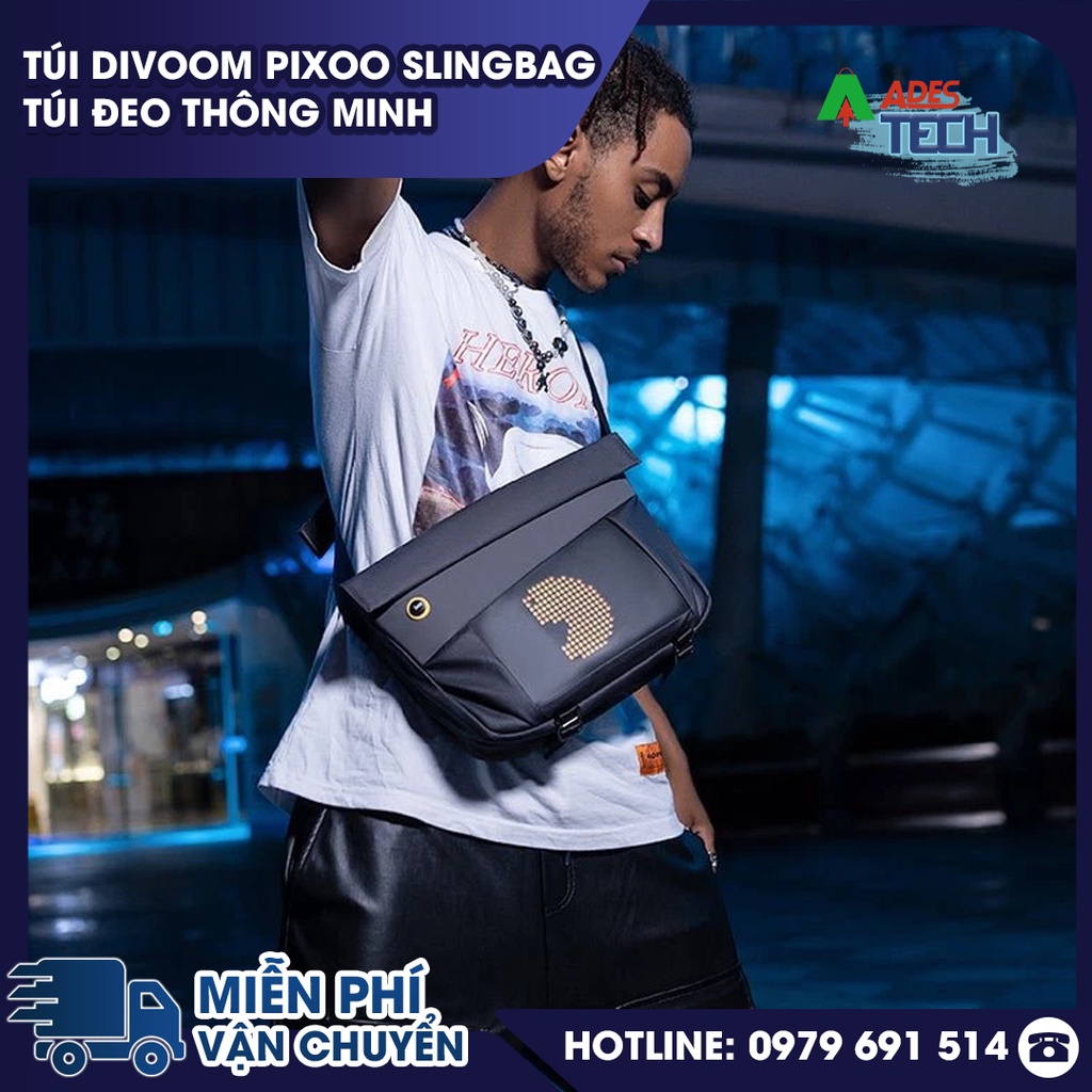 Túi Đeo Chéo Divoom Pixoo Slingbag | Túi Đeo Hông Thông Minh Hiển Thị Màn Hình LED | Bảo Hành Chính Hãng 12 Tháng