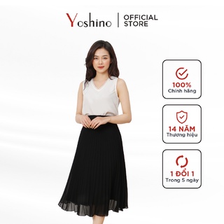 Chân Váy Công Sở YOSHINO Thiết Kế Xòe Dập Ly Dẻ Quạt Màu Đen, Chất Liệu Chiffon Mỏng Nhẹ, Mềm Mịn 116214702