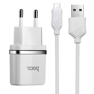 Bộ cốc cáp sạc 2 cổng USB Hoco C12 - 2.4A cổng sạc Micro USB