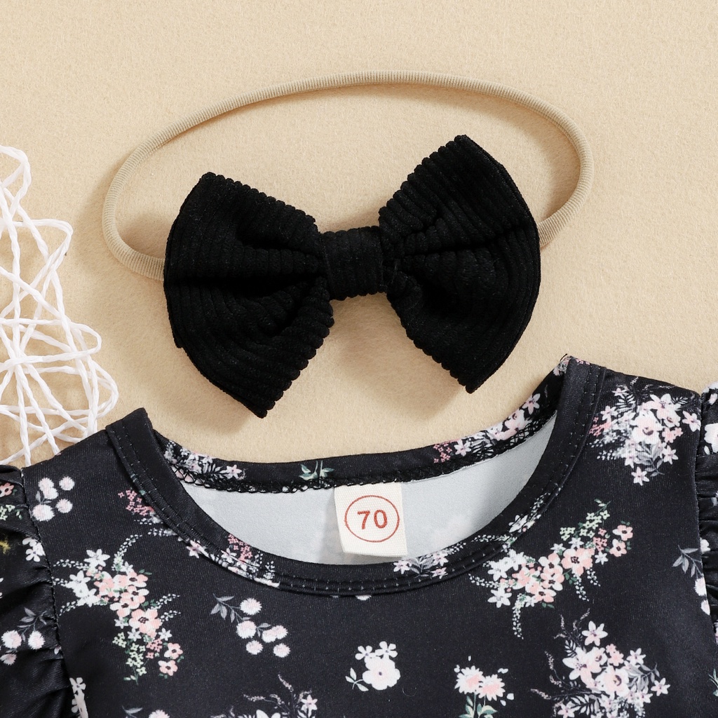 Bộ Áo Liền Quần Tay Dài In Họa Tiết Xinh Xắn Kèm Dây Đeo Thời Trang Mùa Thu Cho Bé Gái