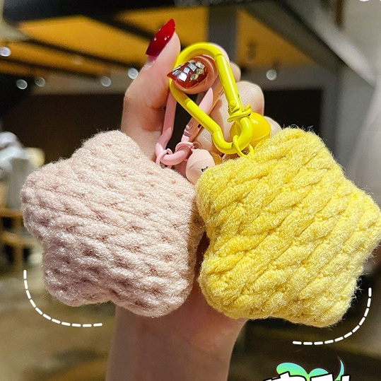 Móc Chìa Khóa Hình Ngôi Sao Năm Cánh Móc Len Bằng Tay Sáng Tạo