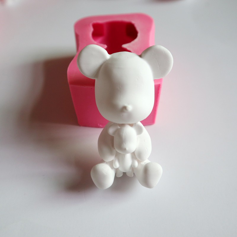 Khuôn Silicone Tạo Hình Làm Bánh Kẹo Hình Chú Gấu 3D DIY