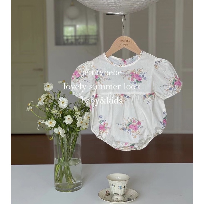 Bộ Body Bé Gái Mùa Hè Hàn Quốc Hoa Hồng Jennybebe Cao Cấp