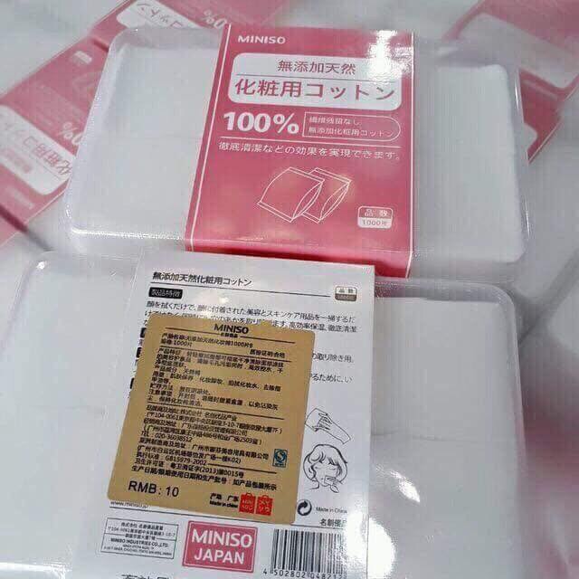 Bông tẩy trang Miniso Nhật hộp 1000 miếng