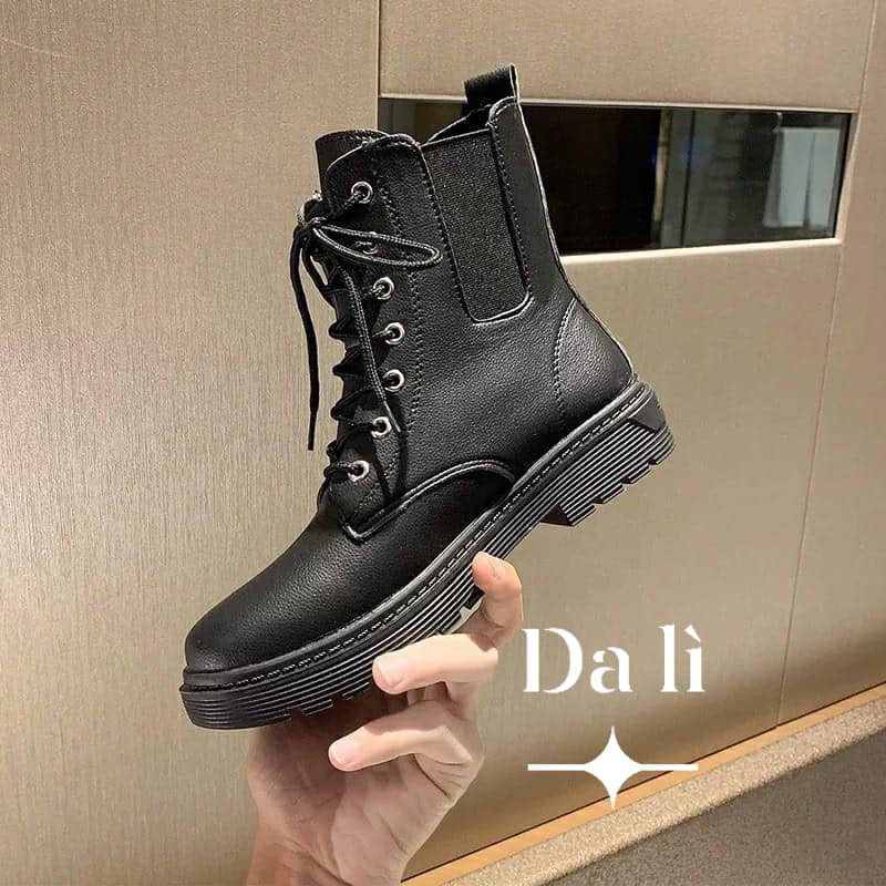 Boot Nữ Cổ Cao Martin Bốt Cổ Cao Phong Cách Hàn Quốc Đế Răng Cưa da lì và da Bóng Martin 331 | BigBuy360 - bigbuy360.vn