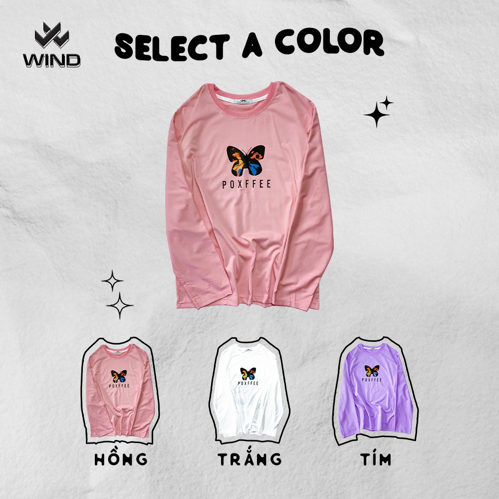 Áo thun tay dài WIND phông unisex form rộng POXFFF nam nữ cotton oversize ulzzang