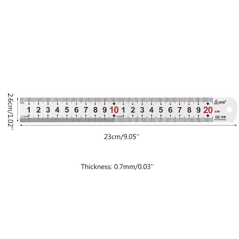 Thước Đo Thẳng Bằng Thép Không Gỉ Độ Chính Xác Cao 20cm