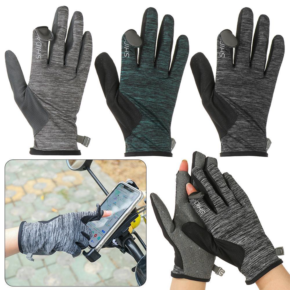 Găng Tay Lái Xe Đạp / Câu Cá Vải Lụa Lạnh Thoáng Khí Thời