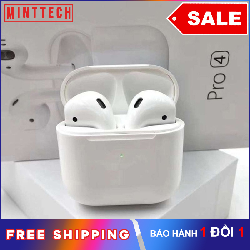 【COD】[SaleXả hàng] Tai nghe bluetooth không dây PRO4 MintTech, Bluetooth 5.0 âm thanh cực tốt Đàm thoại sắc nét, nhét tai thời trang cho iphone, android samsung, oppo, xiaomi, sony, vsmart tai nghe nhet tai âm thanh HD bass mạnh, pin trâu, pro 4 2020