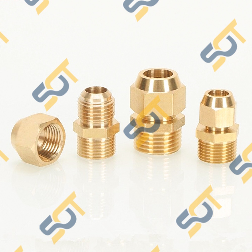[HÀN ỐNG ĐỒNG 12-16-19] Ren ngoài G1/4 (13) nối côn lồi cho điện lạnh &amp; khí nén (Brass Flare Male Connector)- Rắc co NPT