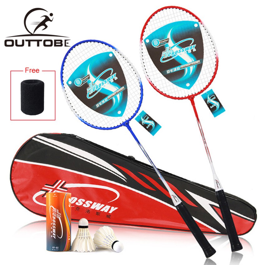 Outobee Set 2 Vợt Cầu Lông Bằng Sợi Carbon Độ Bền Cao Kèm 2 Quả Cầu Lông Và Túi Đựng