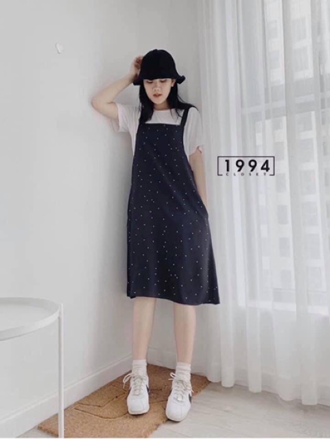 Sét yếm bi kèm áo pull trắng 2 kiểu
