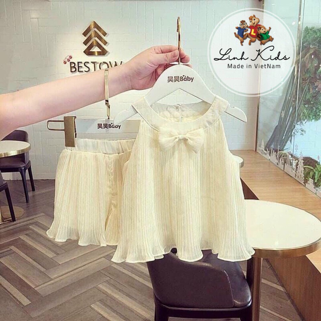 Đồ bộ 2 dây bé gái vải cotton QC size 12-36kg