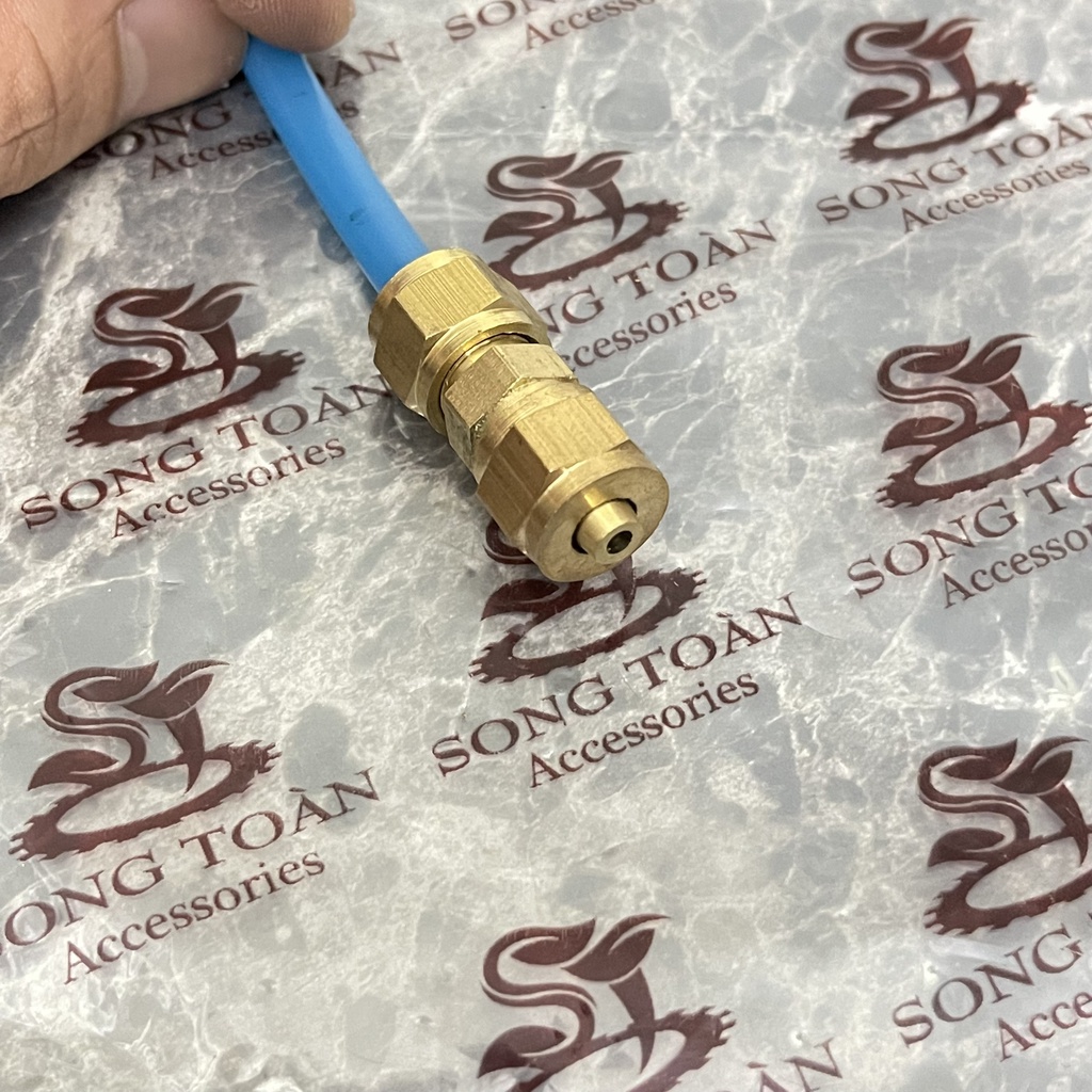Nối Thẳng Hai Đầu Cắm Lòng Trong Ống PU Có Nón Rắc Co Xiết Thành Ống - Bằng Đồng Thau Phù Hợp Cho Hơi Khí Chất Lỏng