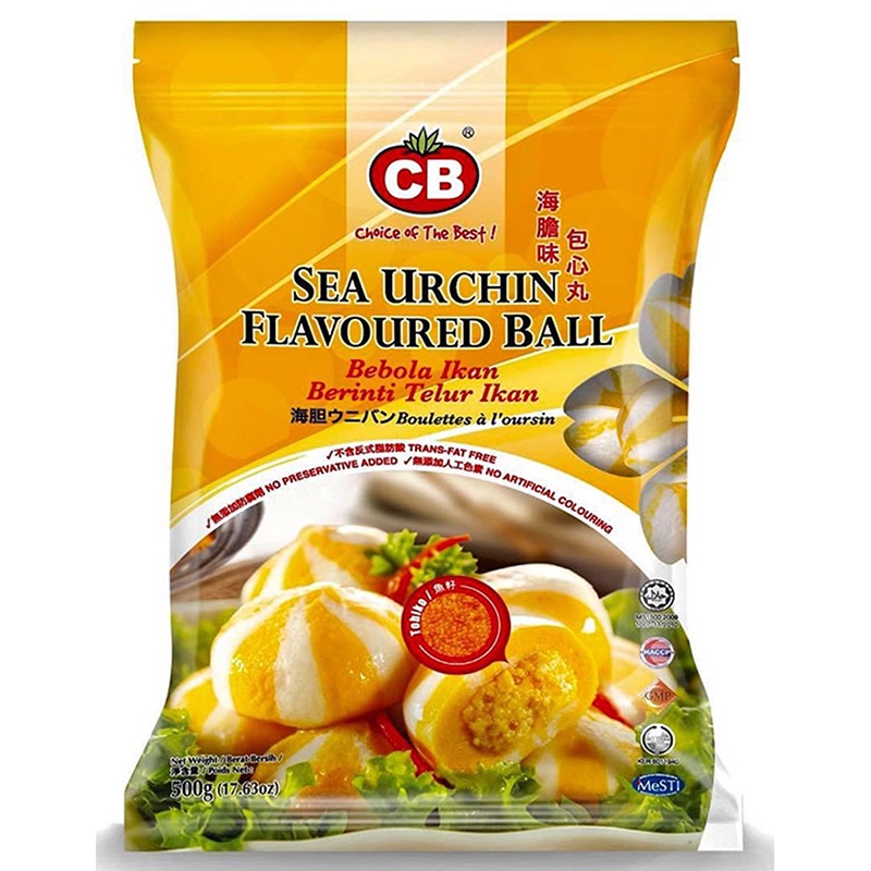 Viên Bánh Bao Hải Sản Nhím Biển Nhân Trứng Cá Nhúng Thả Lẩu Malaysia 500g